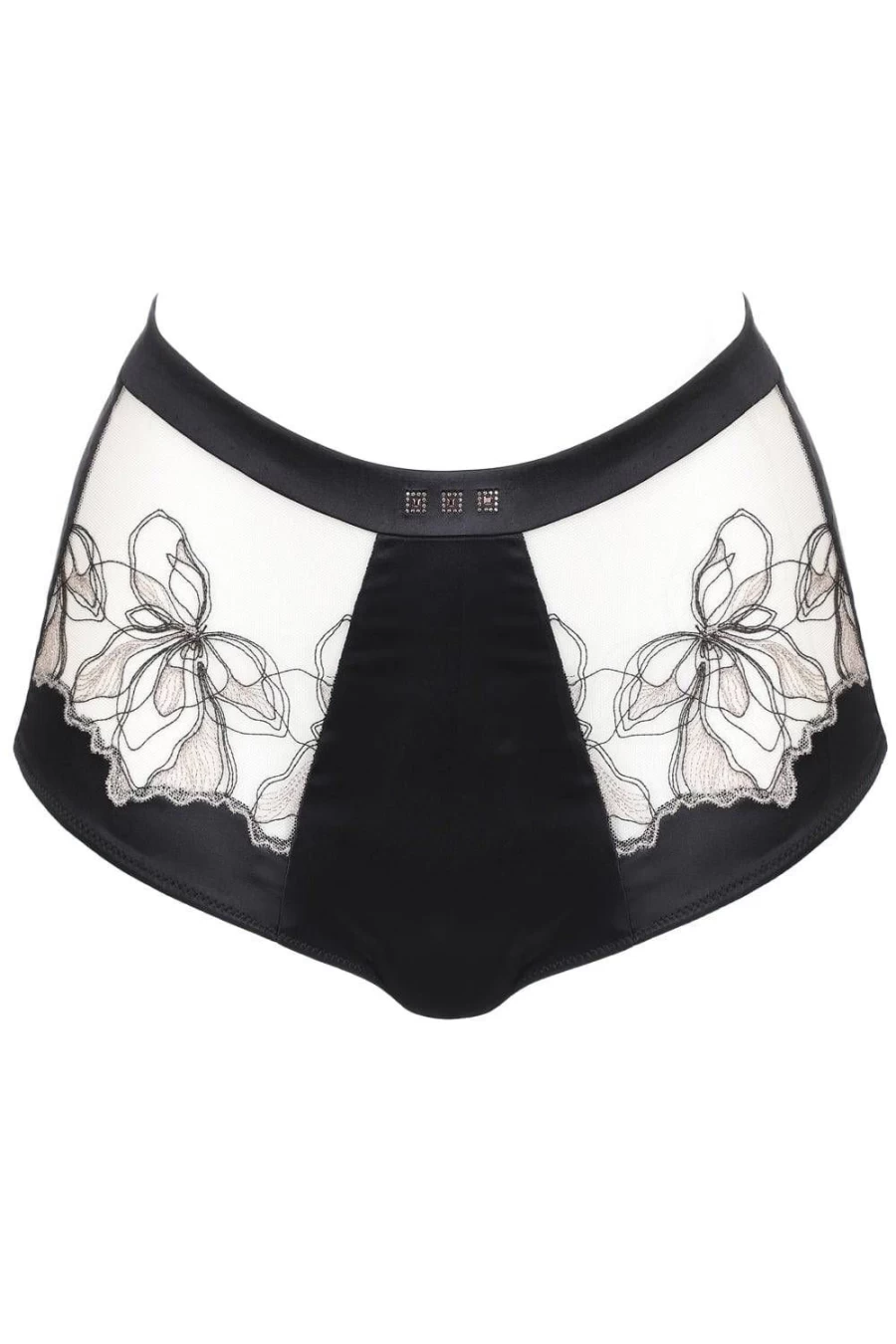 Prelude High Waist Brazilian Bikini Bottom - Nude & Black