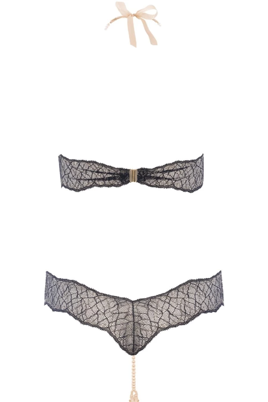 Bracli Black Sydney Double Pearl Body Chain Necklace for Women