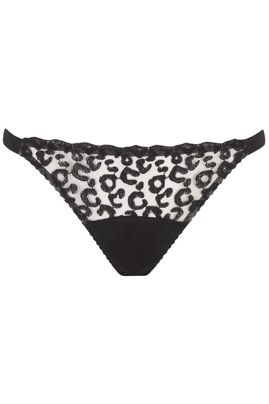 Fleur of England Black Kittie Ouvert Brief Lingerie