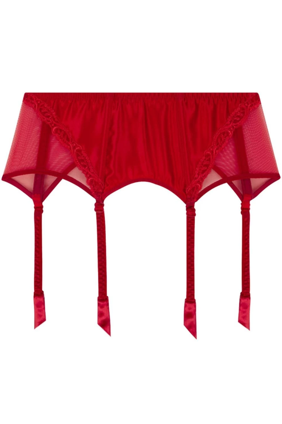 Lise Charmel Rouge Silk Suspender Belt - Elegant Splendeur Soie Garter Belt for Women