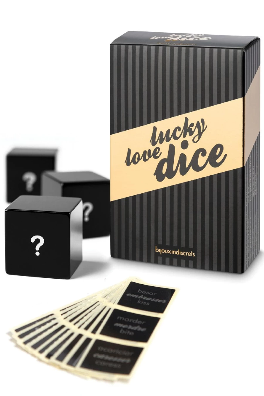 "Bijoux Indiscrets Black Lucky Love Dice - Romantic Game for Couples"