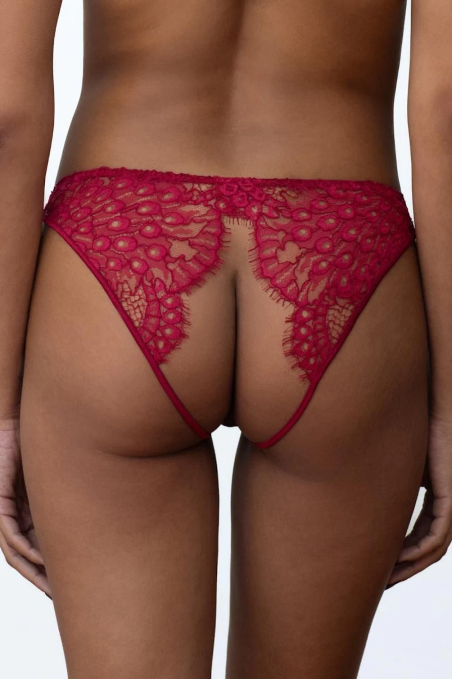 Coco de Mer Crimson Astrantia Open Knicker Lingerie