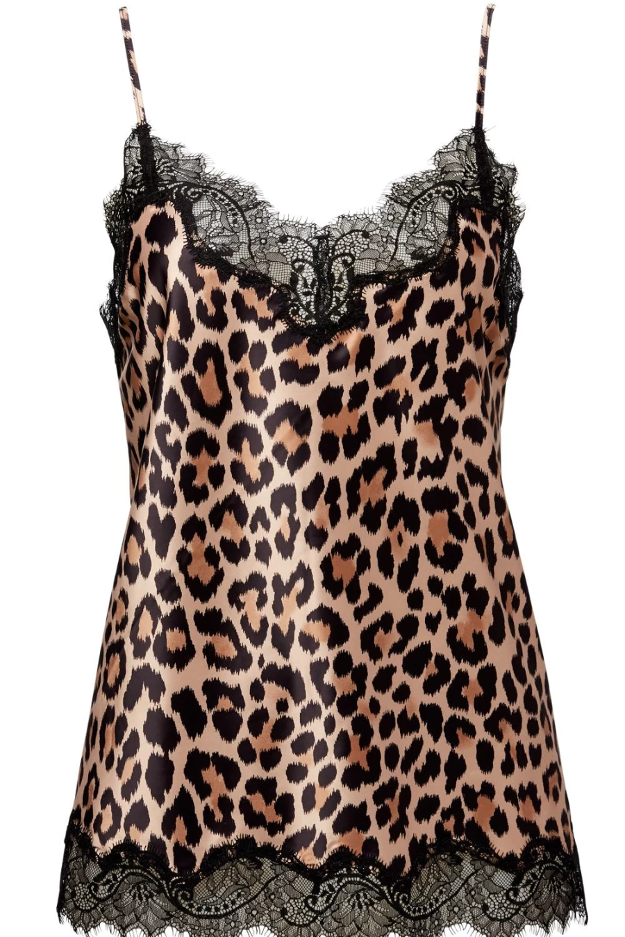 Sainted Sisters Scarlett Silk Camisole - Animal Print Black, Size XL (UK 16)