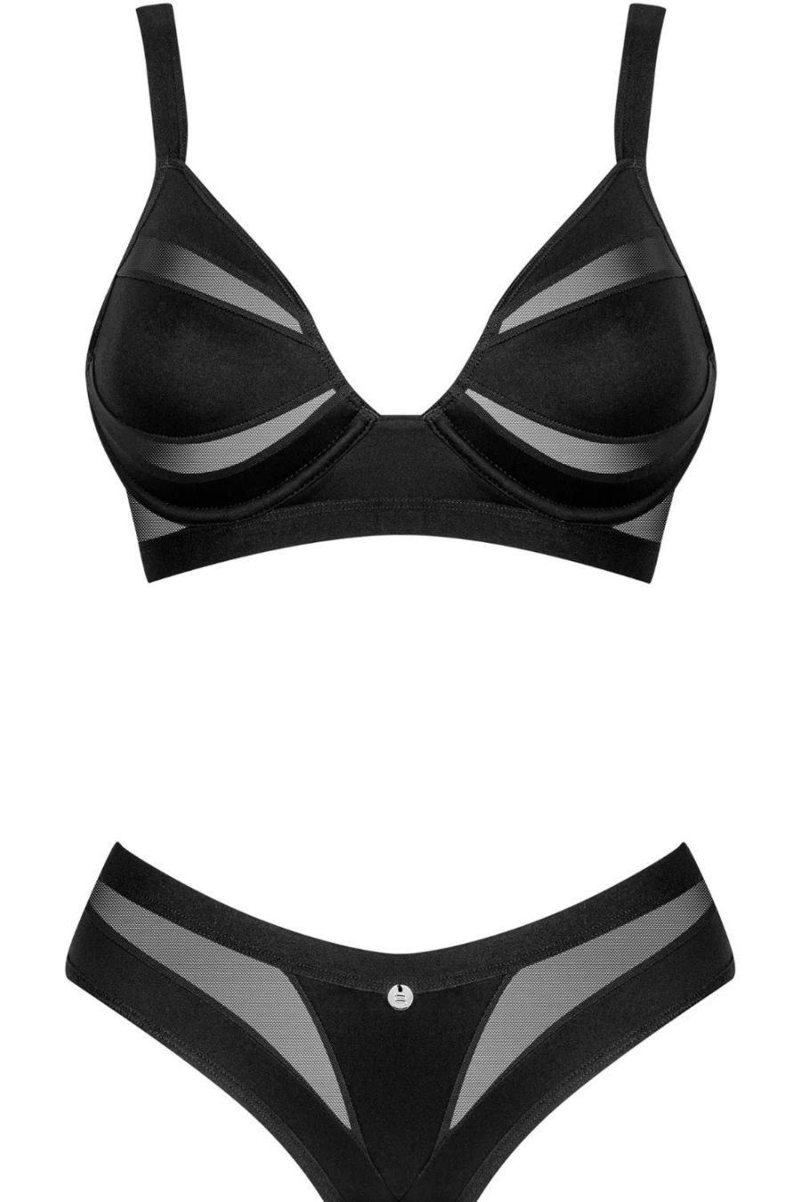 Obsessive Black Chic Amoria Underwire Bra & Brief Set - Sexy Lingerie