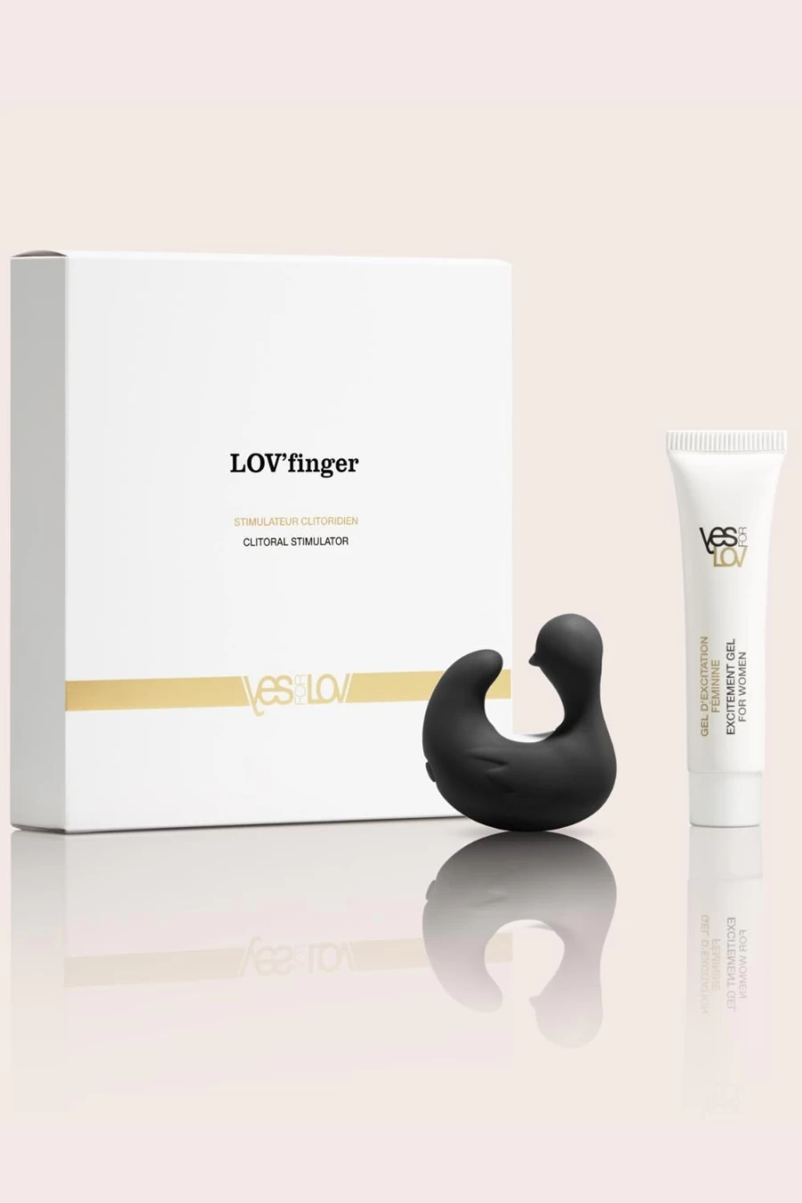 YESforLOV Black Lov'Finger Clitoral Stimulator - Rechargeable G-Spot Vibrator for Women, Waterproof Adult Toy for Powerful Pleasure