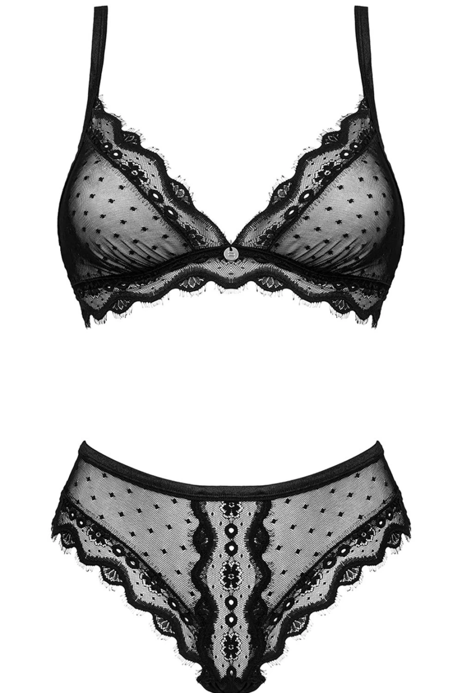 Obsessive Black Marrbel Lace Bra & Brief Set - Women's Elegant Underwear