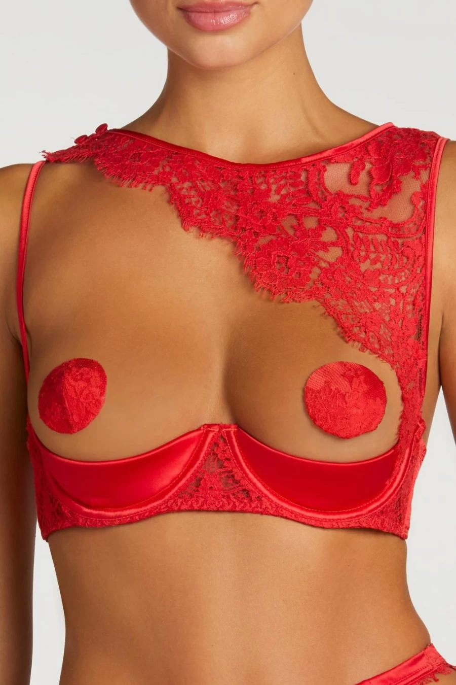 Coco de Mer Marella Red Quarter Cup Bra - Lingerie & Intimate Apparel