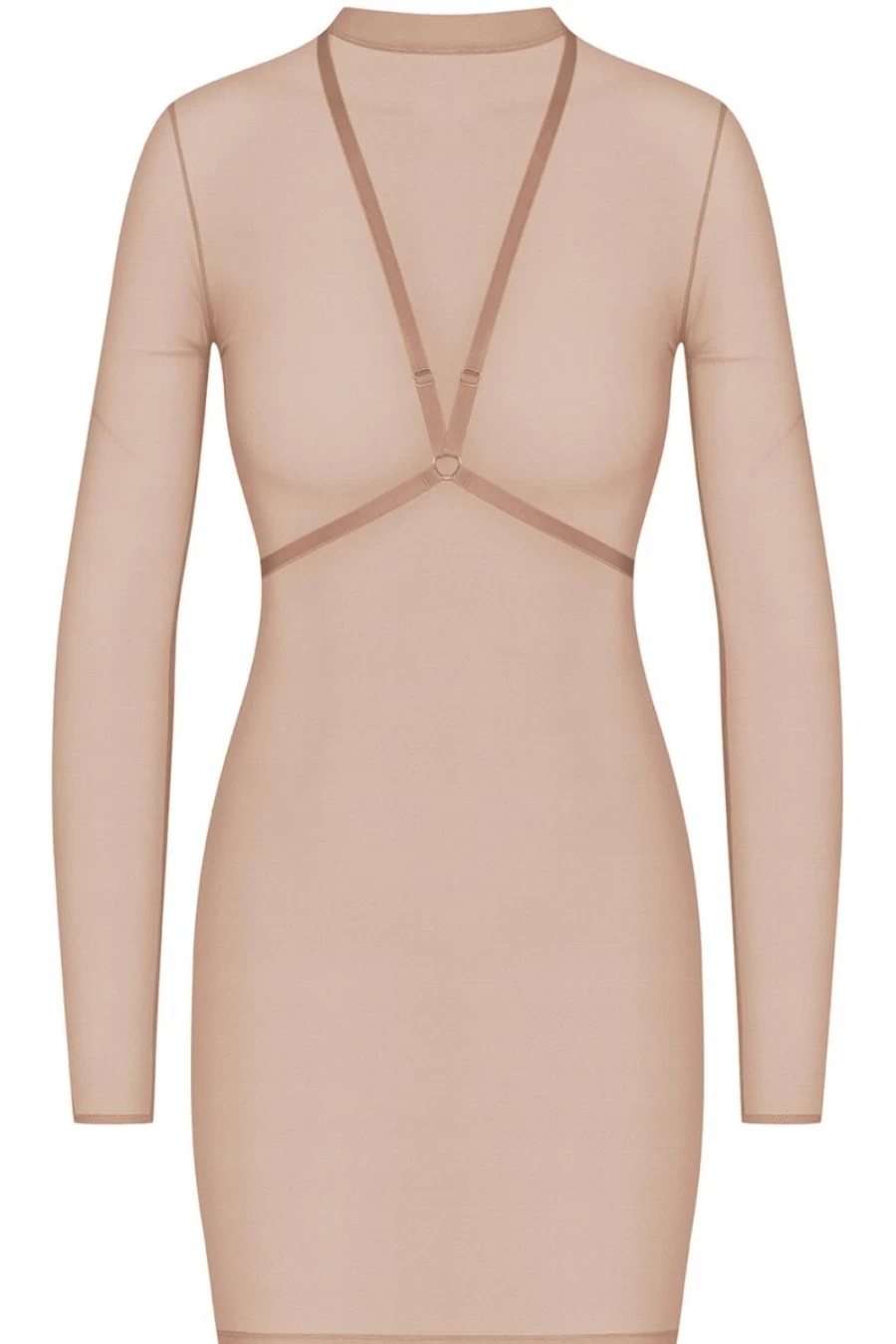"Maison Close Vanilla Nude & Neon Green Corps A Corset Harness Dress"