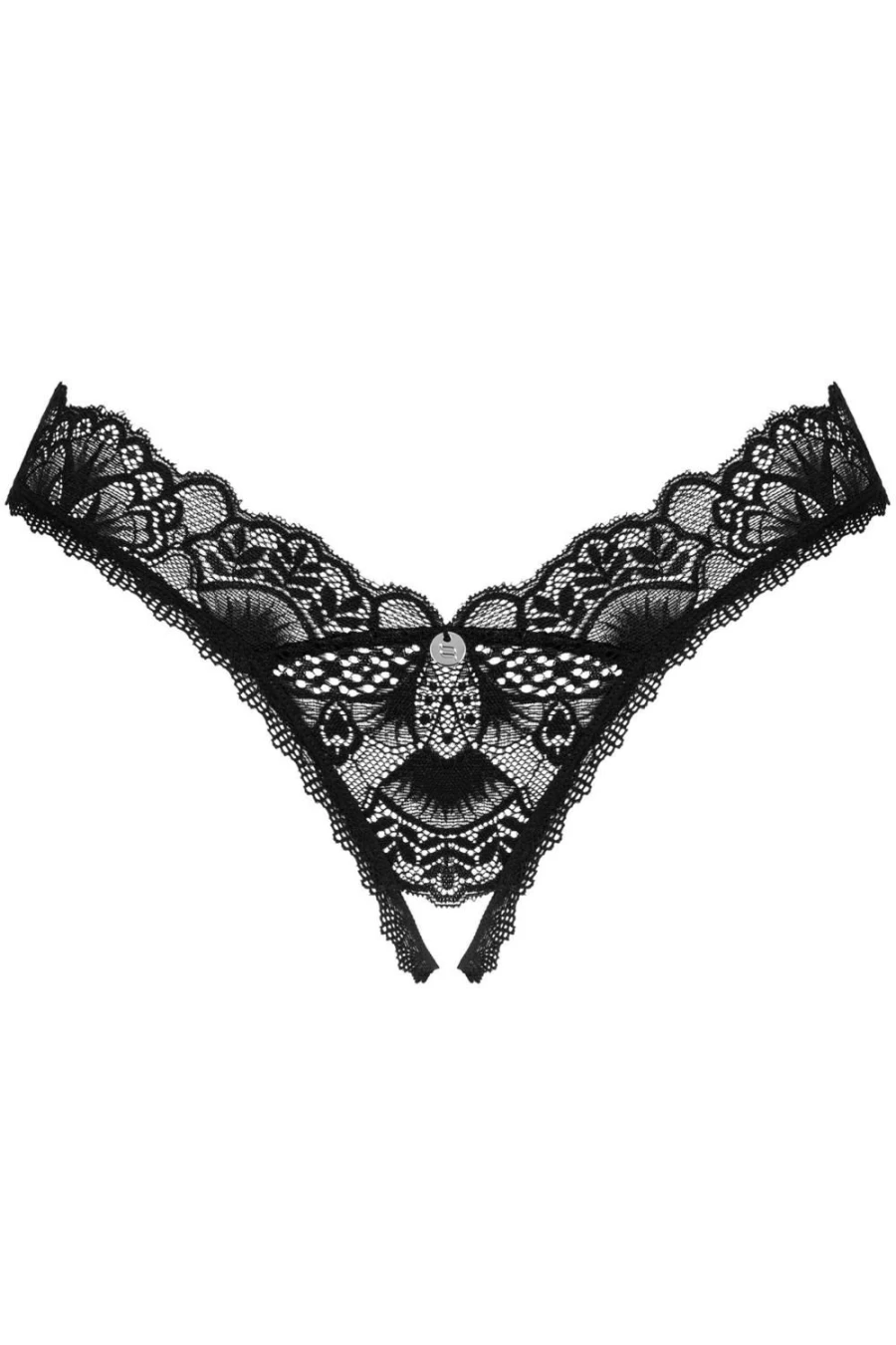 Obsessive Donna Dream Black Crotchless Thong Lingerie for Women