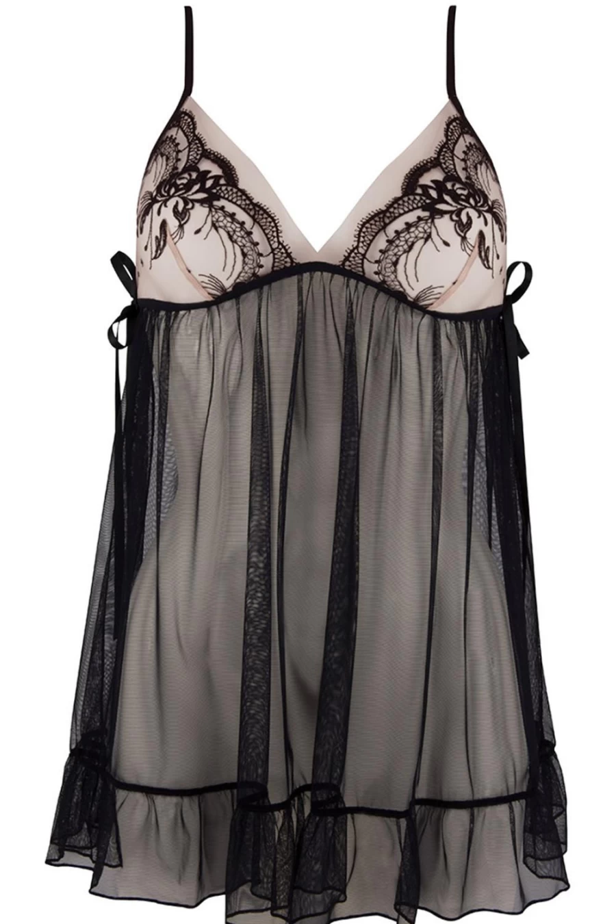 Lise Charmel Follement Sexy Babydoll Lingerie in Nude & Black