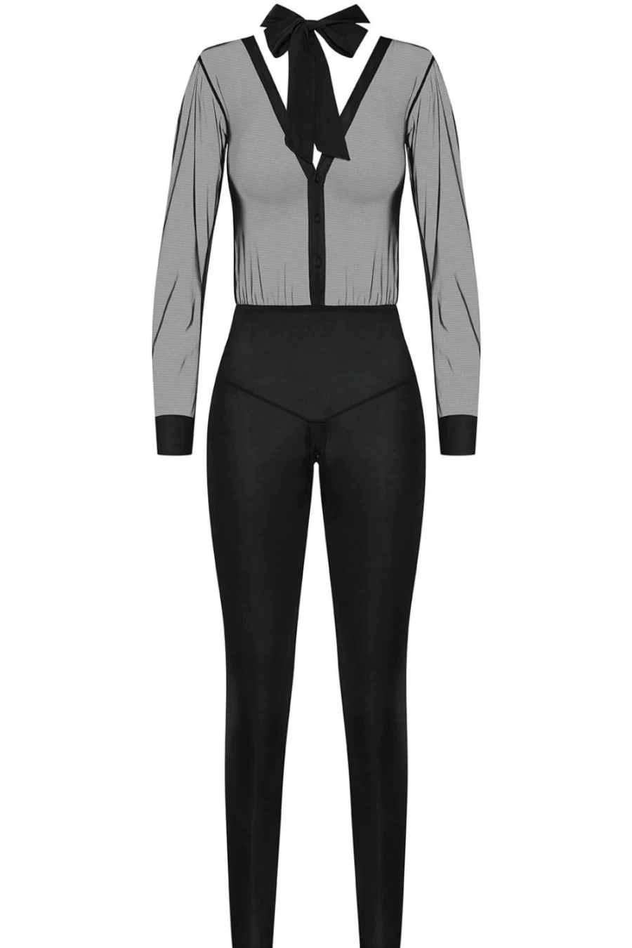 Maison Close Black Madame Reve Catsuit - Elegant Latex Bodysuit for Women