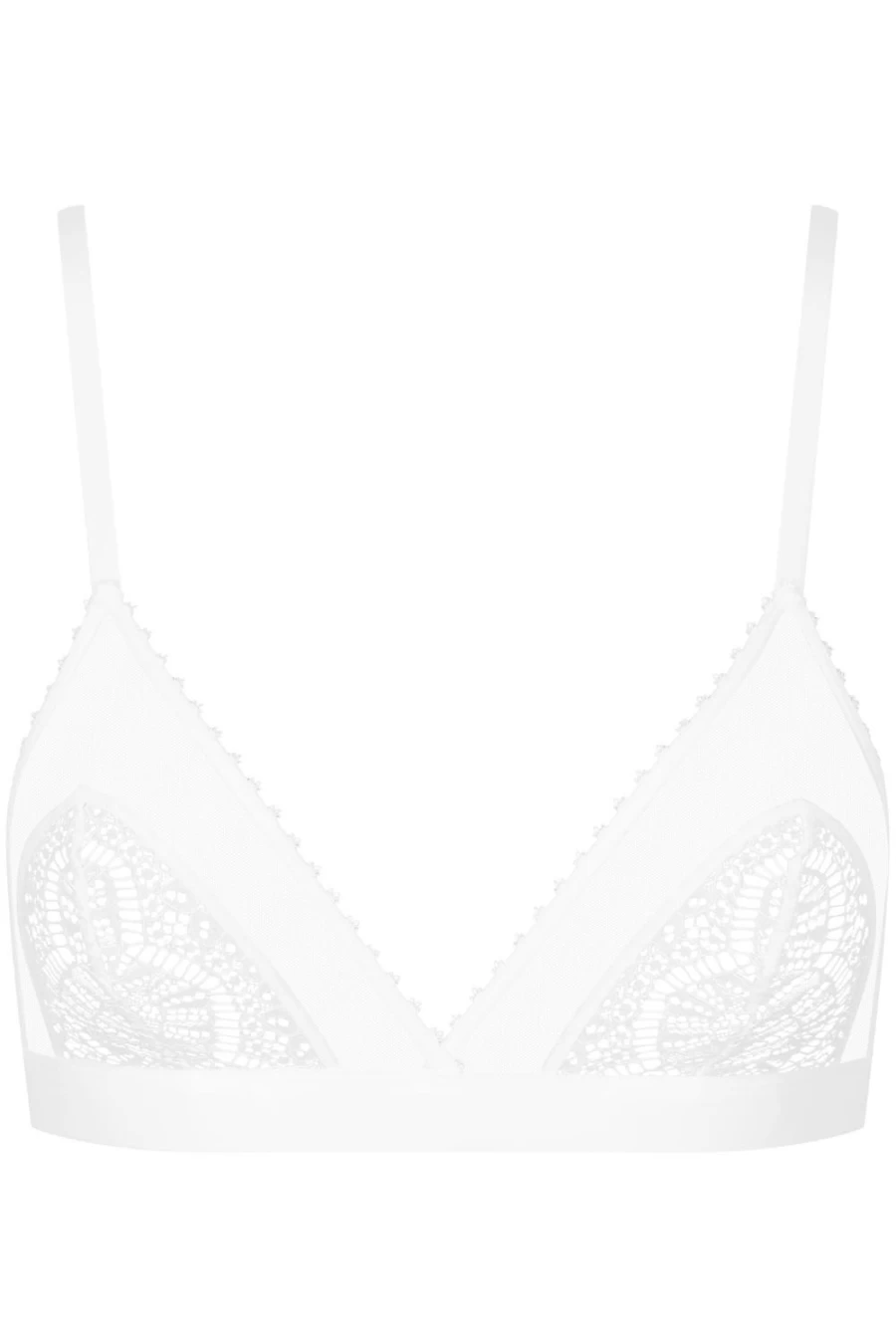 Maison Close White Accroche Coeur Triangle Lace Bra - Elegant Women's Lingerie