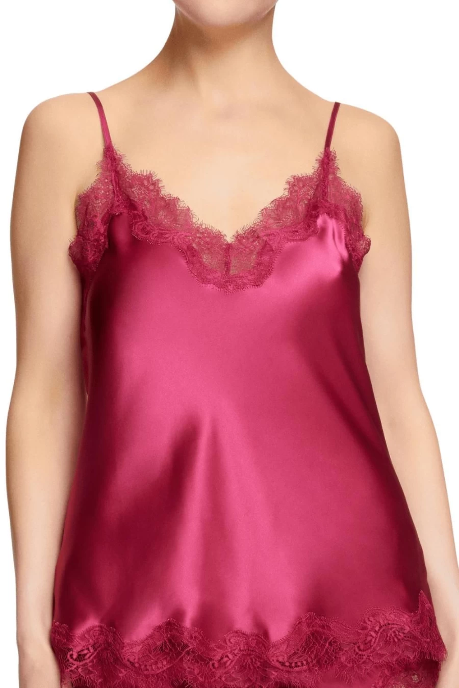 Sainted Sisters Raspberry Silk Camisole - Size L (UK 14) | Scarlett Women's Sleepwear