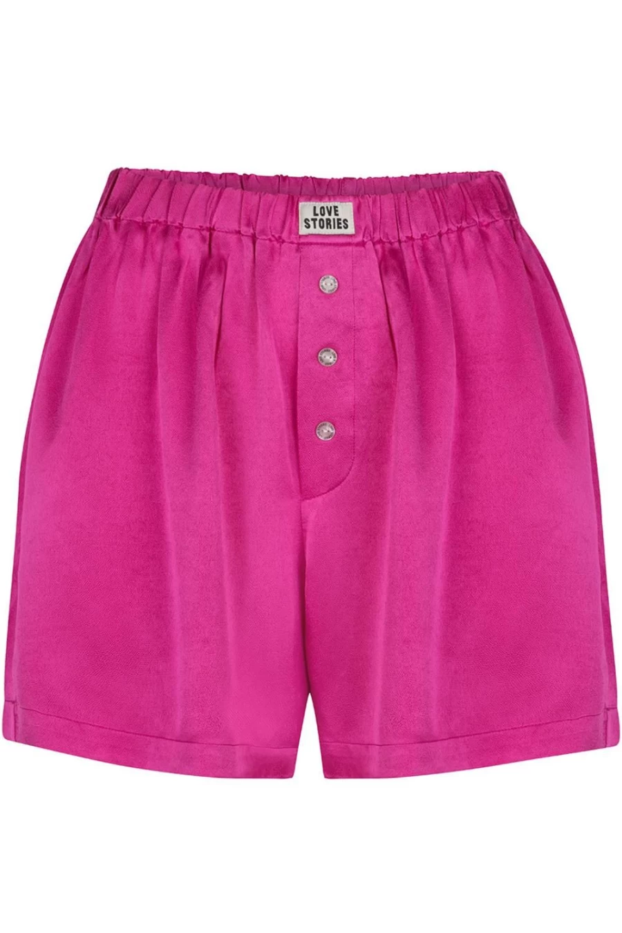 Love Stories Pink Satin Boxer Shorts for Women - James Style Luxury Underwear
