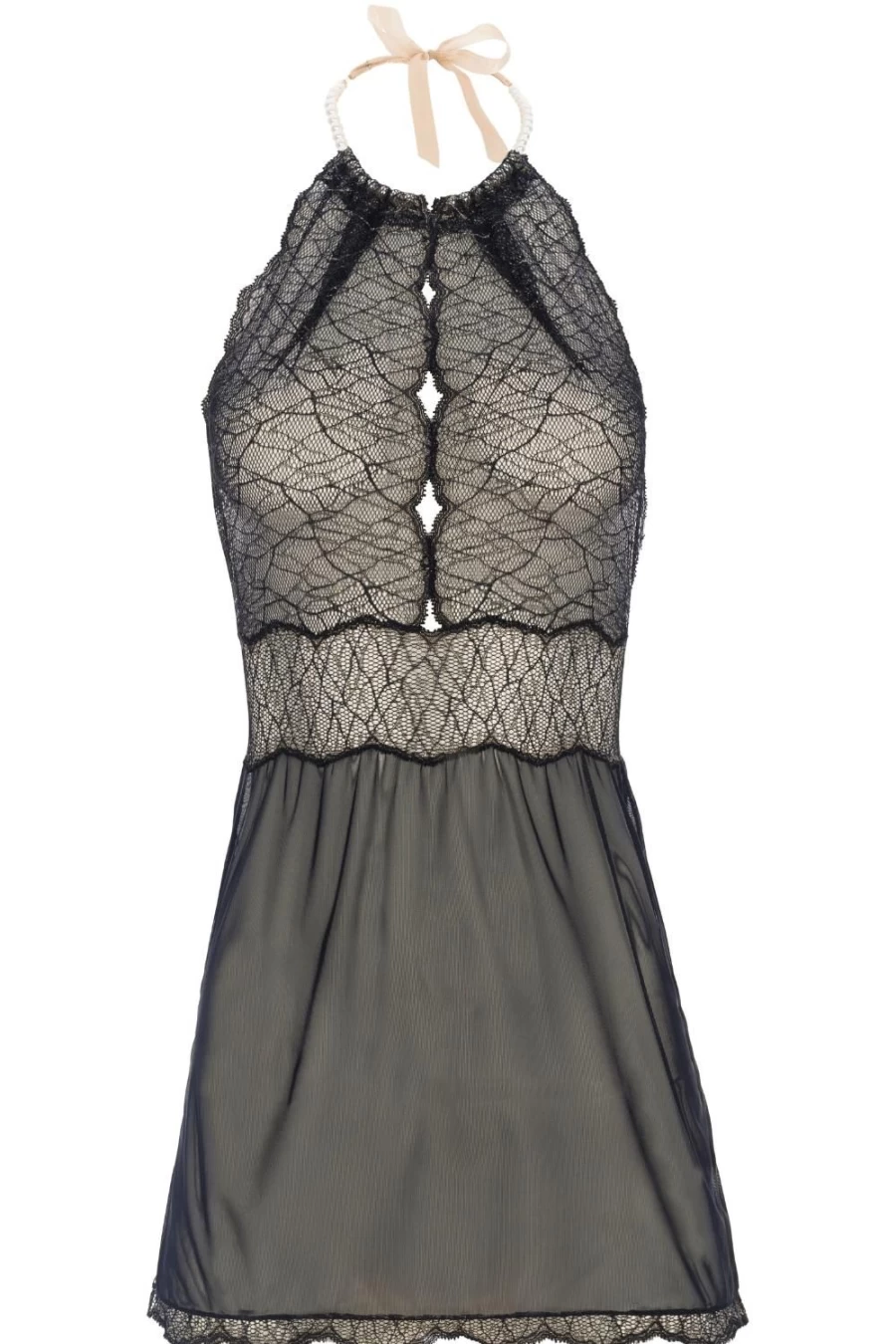 Bracli Black Sydney Pearl Slip Dress - Elegant Women's Evening Gown
