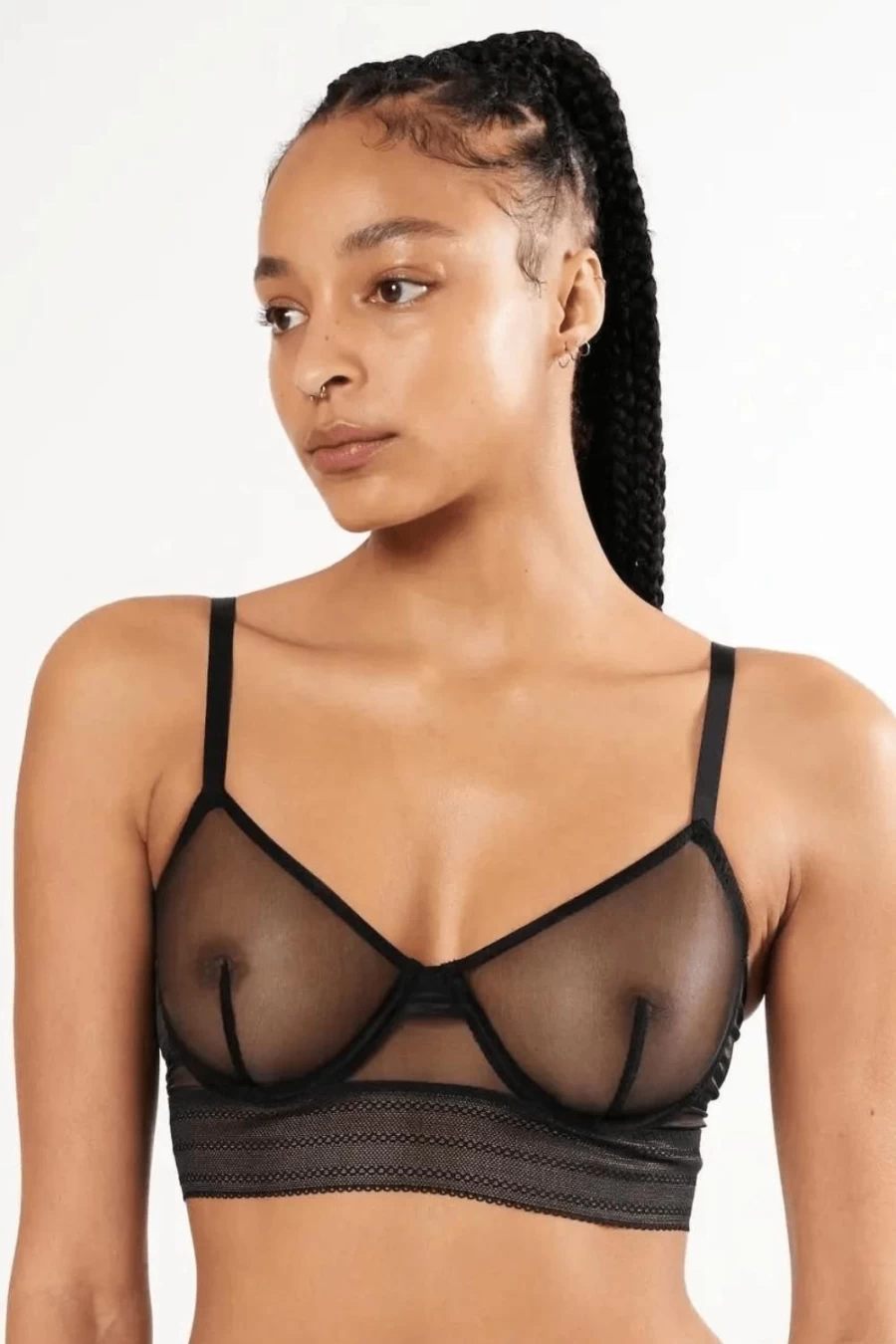 Else Black Bare Underwire Longline Bra - Supportive Full Coverage Lingerie