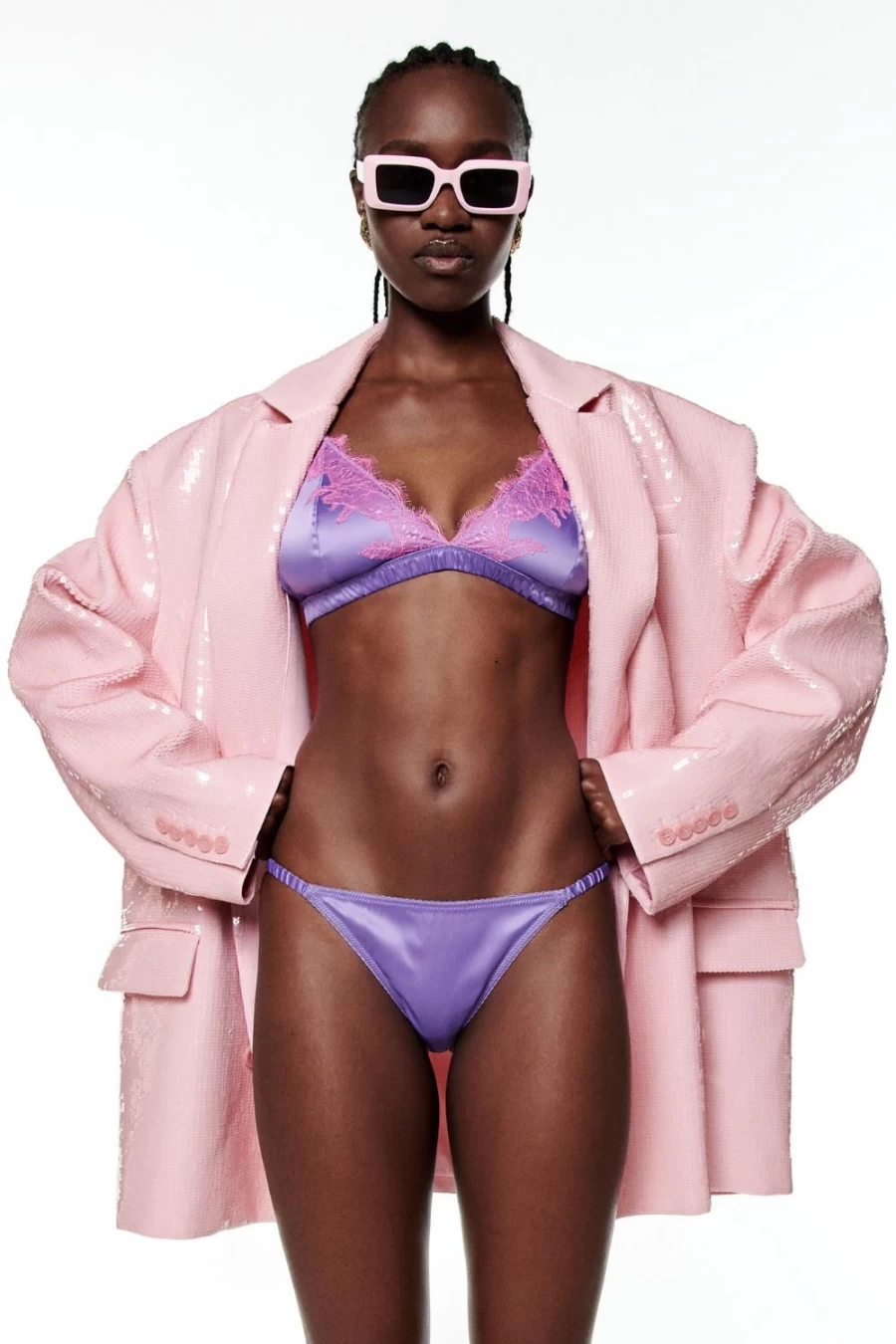 Love Stories Purple Bowie Padded Bralette - Comfortable Lace Lingerie Bralette