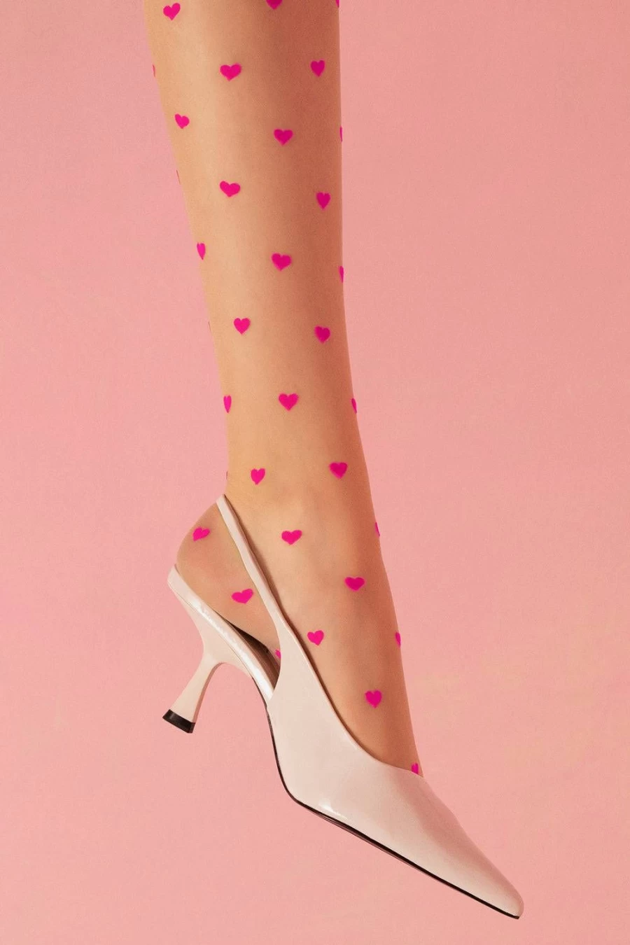 "FiORE Love Booster Heart Pattern Stockings - Romantic Valentine's Day Hosiery"