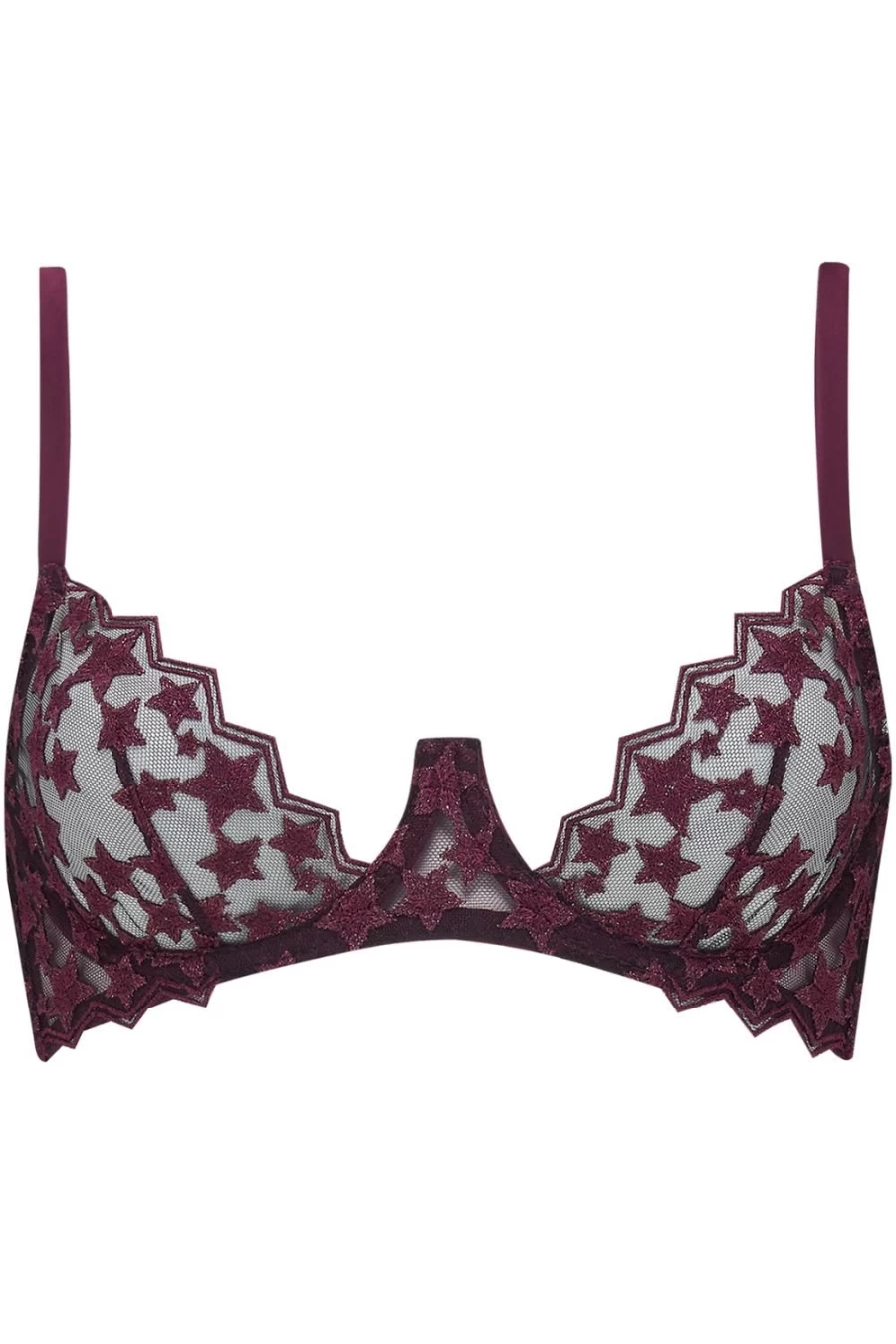 Coco de Mer Muse Stella Plunge Bra in Plum for Women - Lingerie & Intimate Apparel