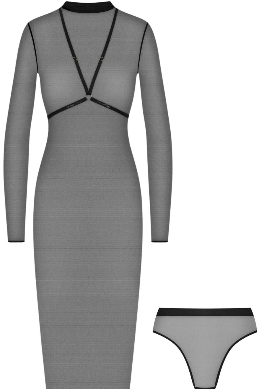 Maison Close Corps A Corset Harness Midi Dress with High Waist Thong - Elegant Lingerie Style Bodycon Dress