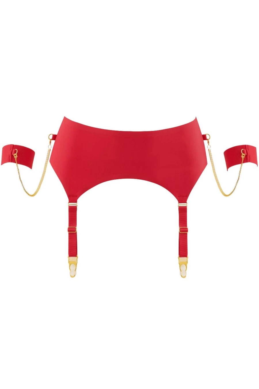 "Maison Close Red Tapage Nocturne Suspender - Elegant Lingerie Accessory"