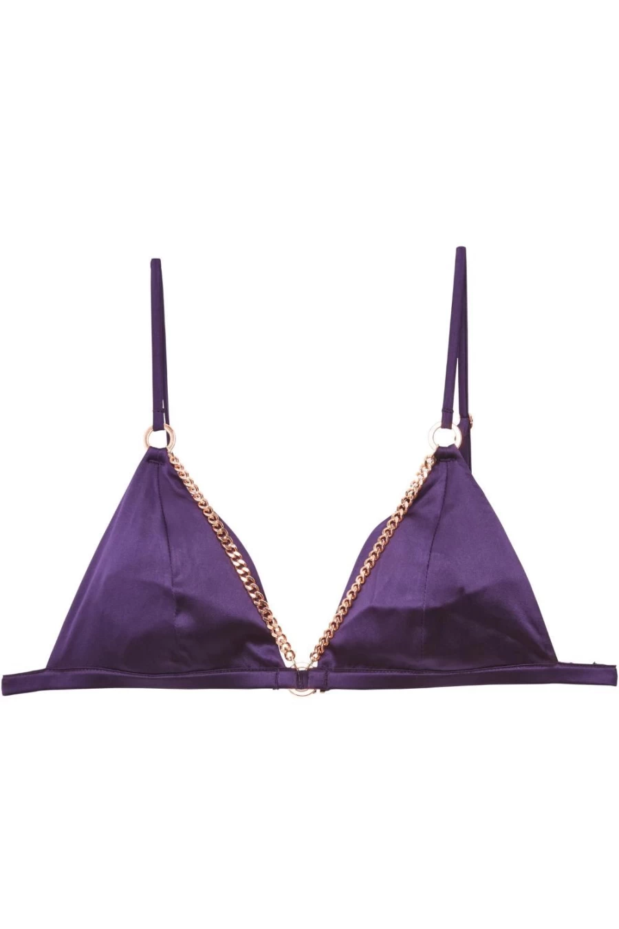 Fleur Du Mal Acai Triangle Bra - Chain Luxe Lace Bralette for Women