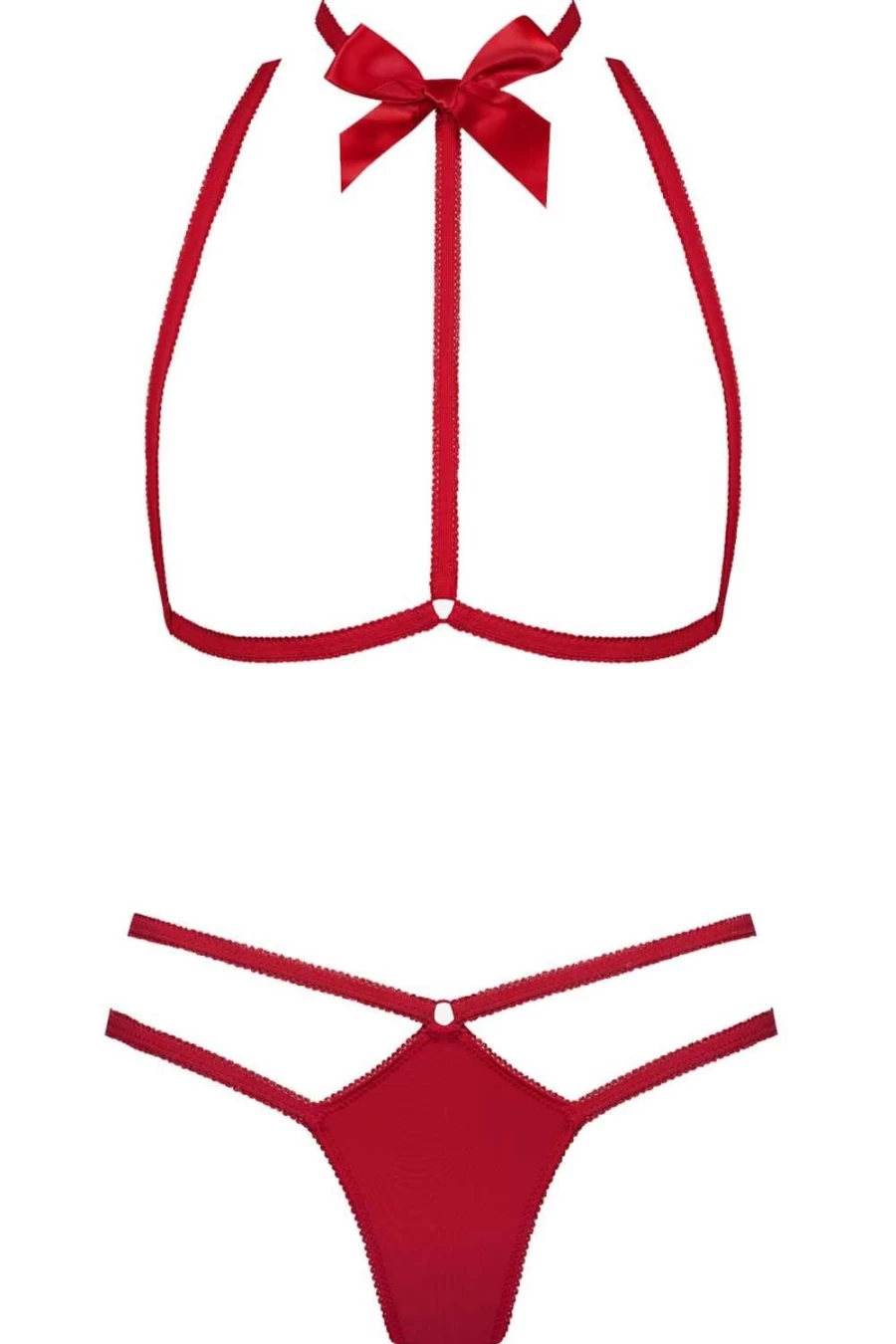 Maison Close Red Le Petit Secret Harness & Thong Lingerie Set