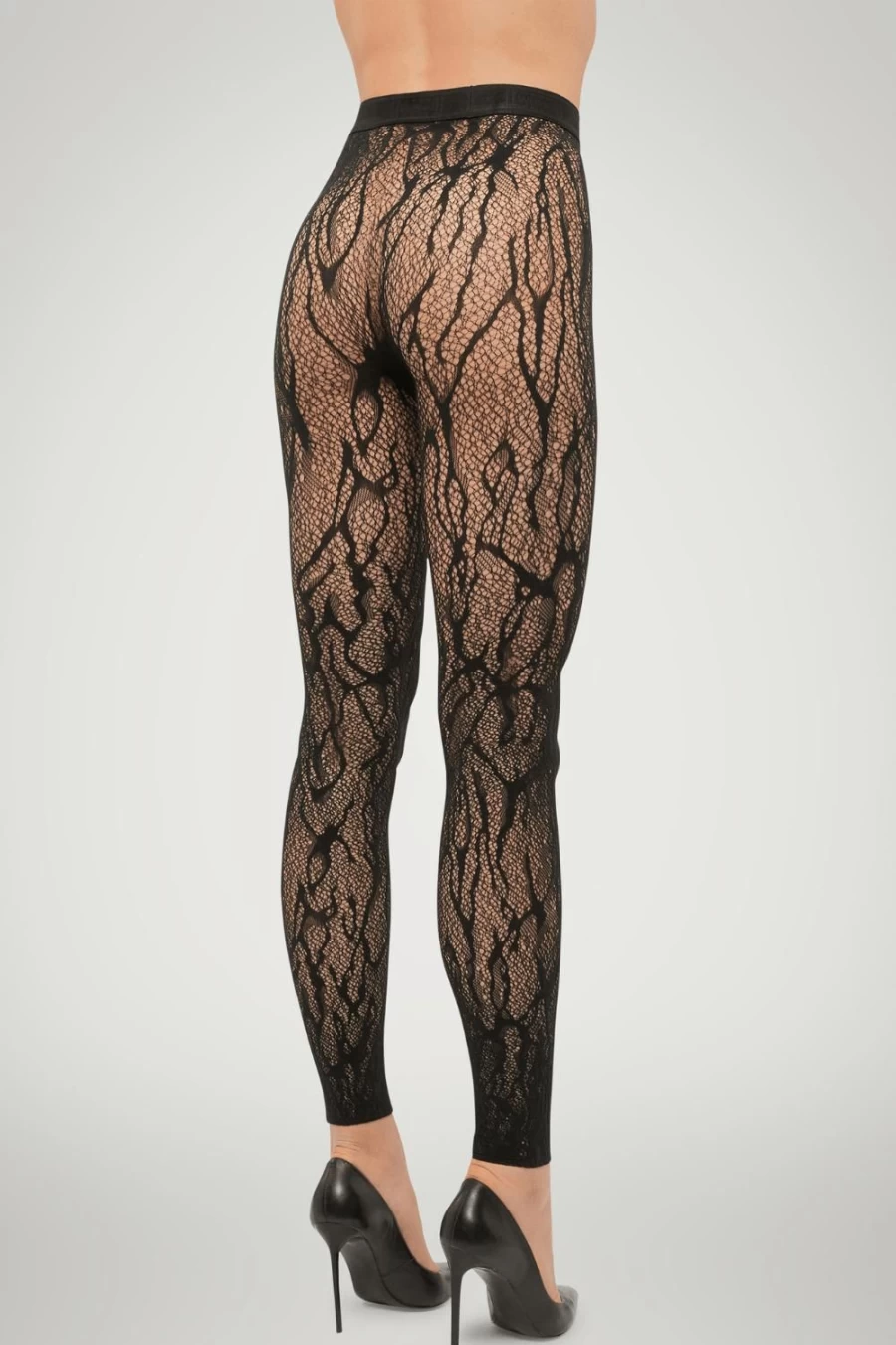Wolford Black Snake Lace Footless Tights for Women - Stylish & Elegant Design