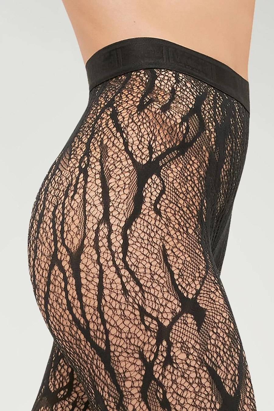 Wolford Black Snake Lace Footless Tights for Women - Stylish & Elegant Design