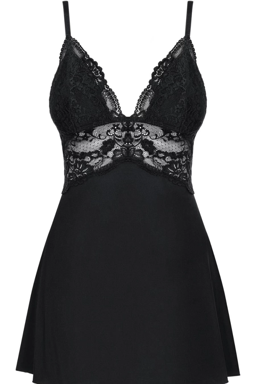 Obsessive Black 810 Babydoll Lingerie Set with Thong