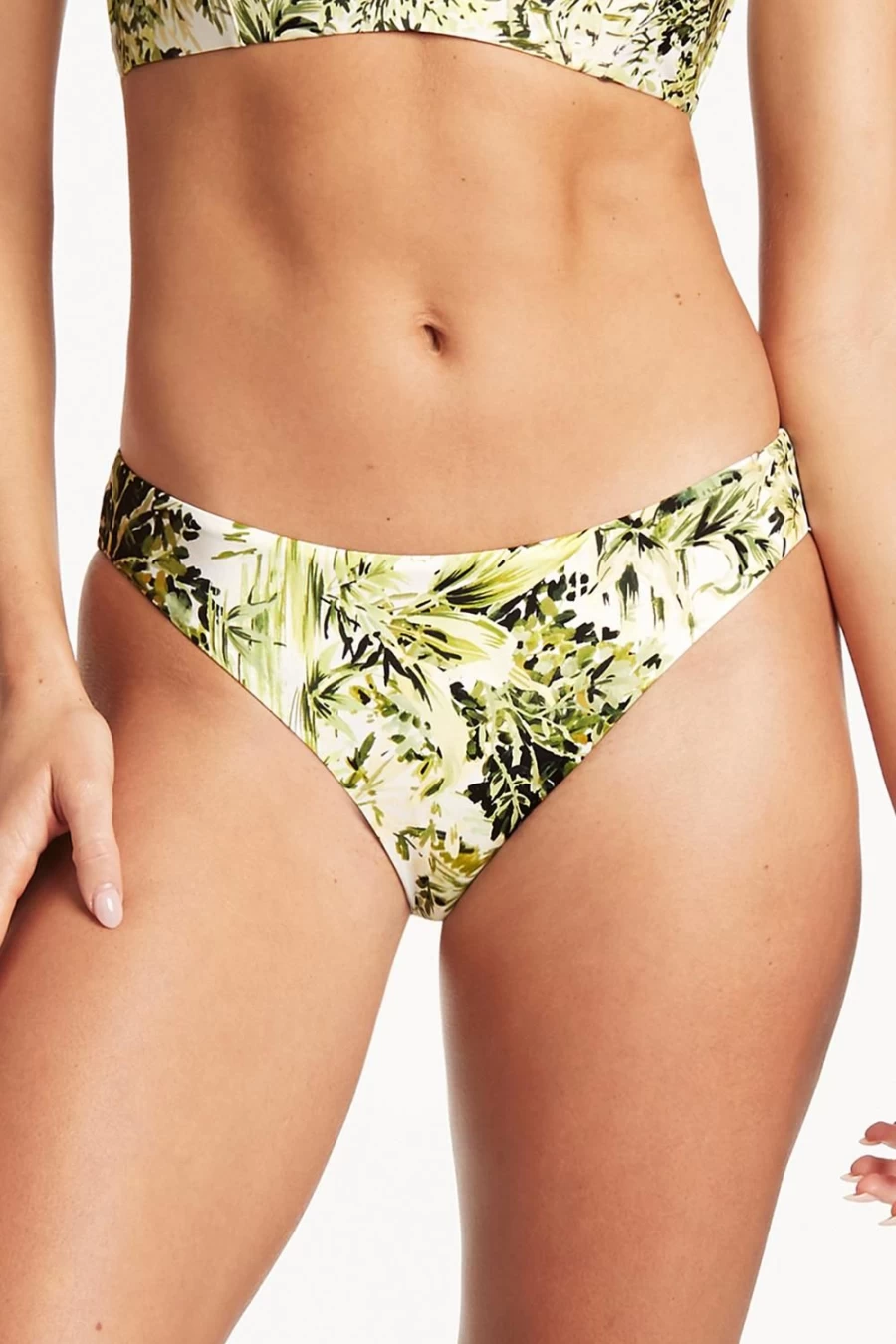 Sea Level Cheeky Bikini Bottom - White Troppica Style Swimwear