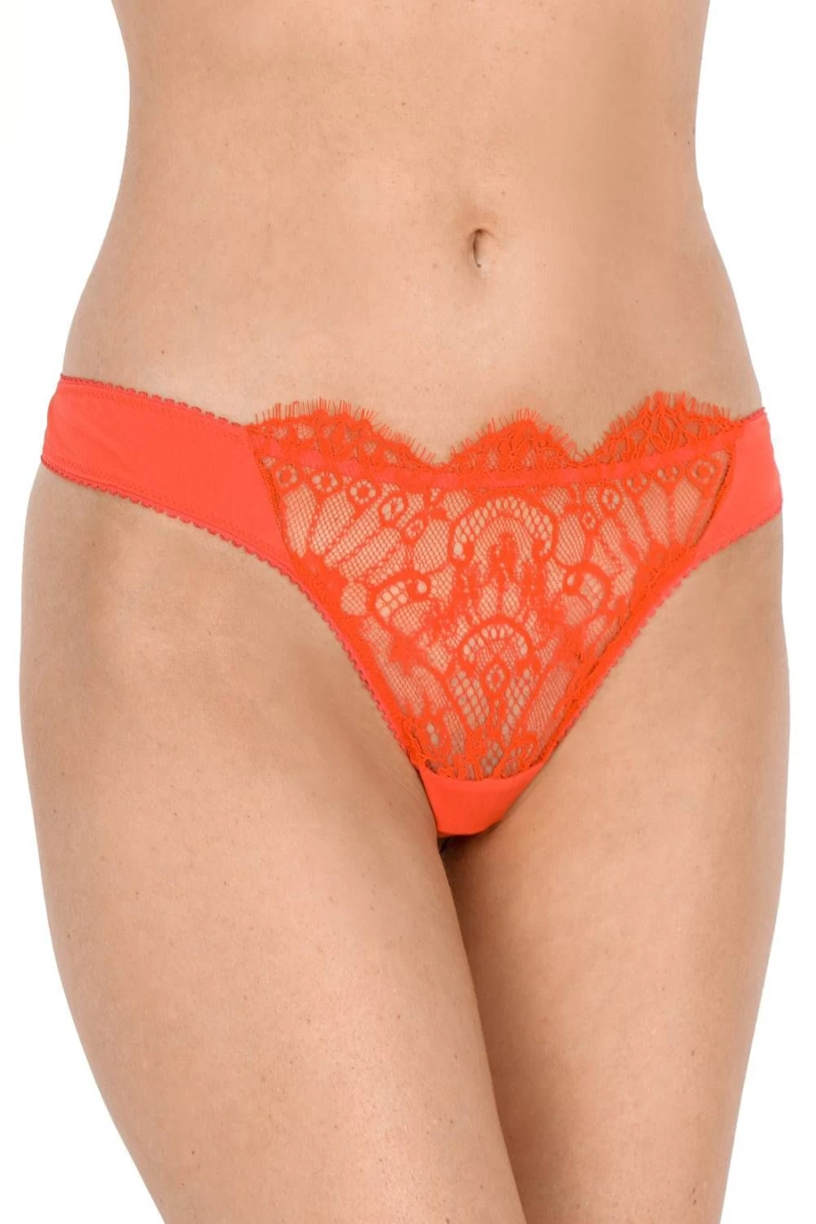 Jolidon Bright Red Lace Thong - French Connection Style Women's Underwear