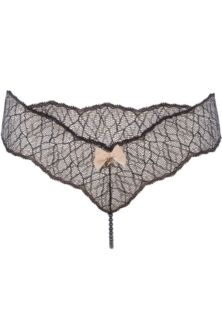 Bracli Black Sydney Single Pearl Thong Sandals for Women