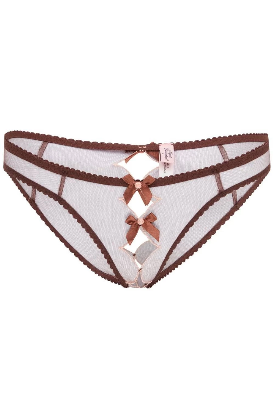 Agent Provocateur Lorna Ouvert Lingerie Set in Chestnut/Peach