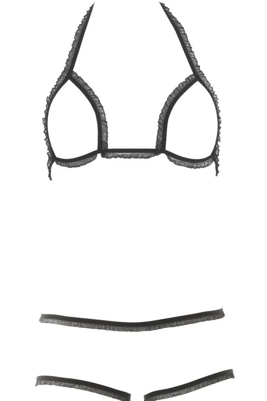 "Maison Close Le Petit Secret Dentelle La Parure Nue Lingerie Set in Black"