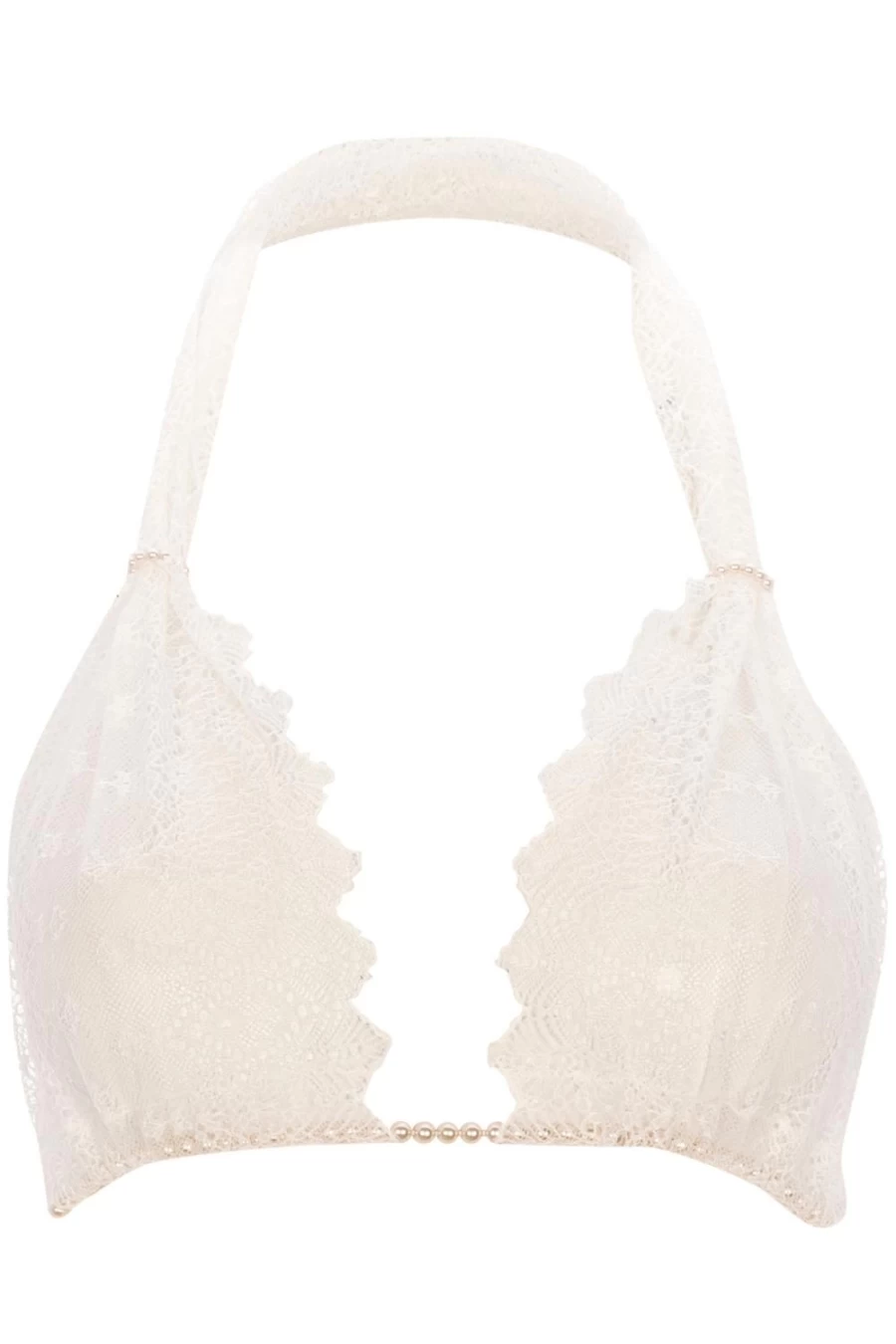 Bracli Ivory Geneva Pearl Embroidered Lace Bra - Elegant Women's Underwear