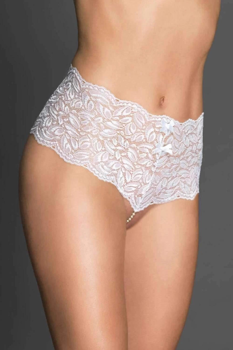 Bracli Women's White Paris Culotte High-Waisted Lace Underwear - Size L
