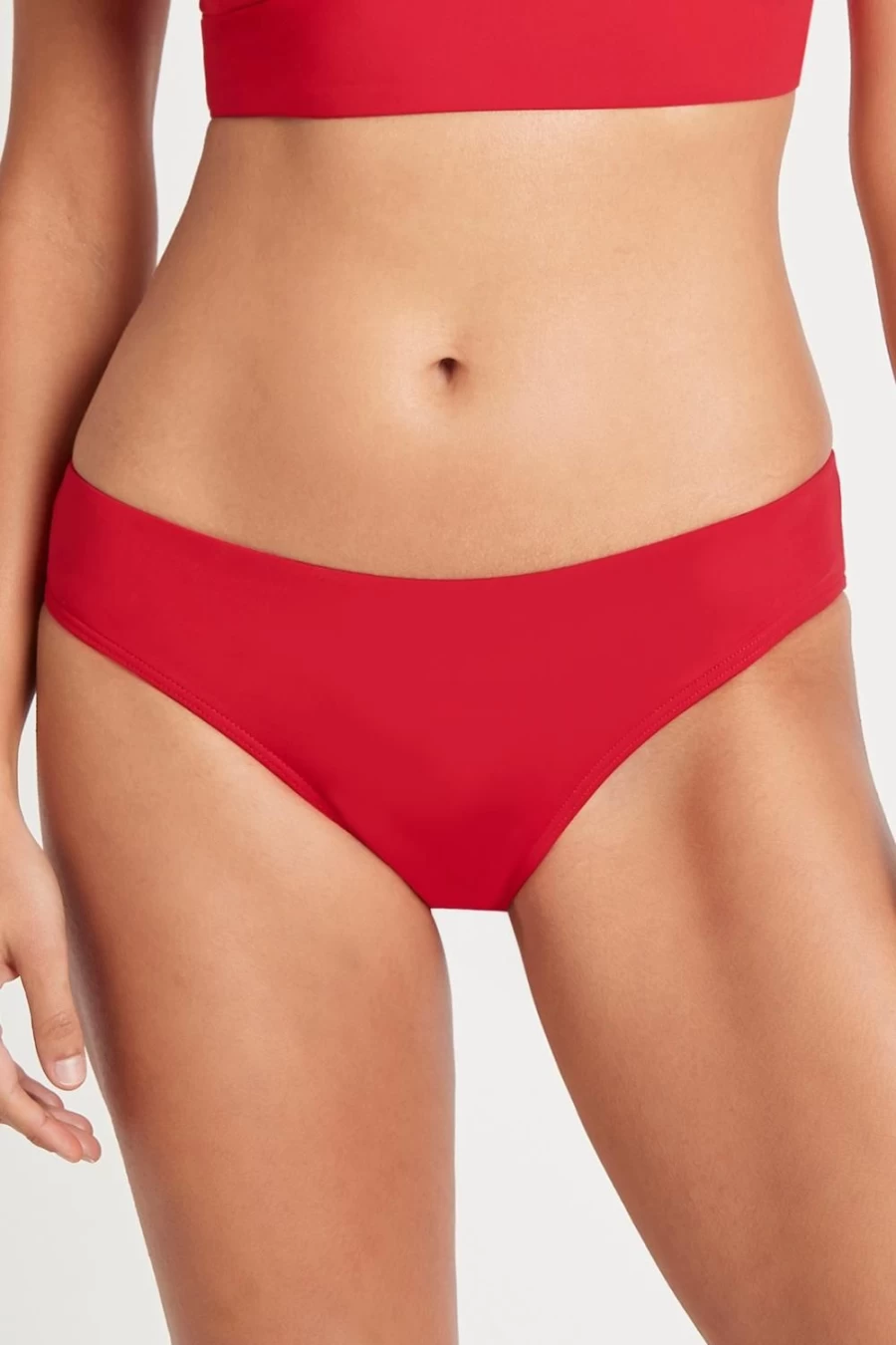 Sea Level Red Eco-Friendly Bikini Bottom - Sustainable Swimwear