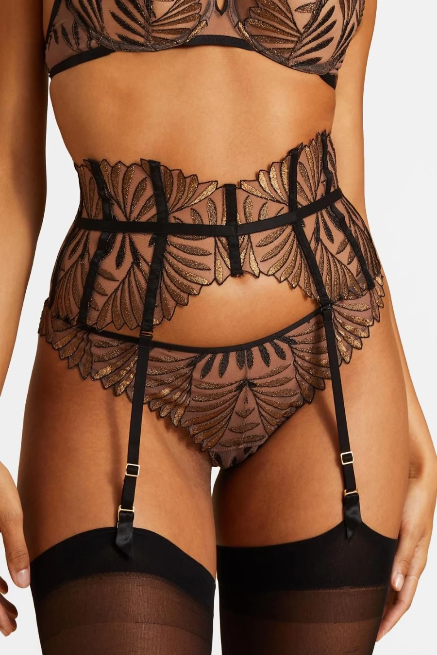 Aubade Golden Leaves Waist Cincher - Iris Van Herpen Inspired Sensory Illusion Corset