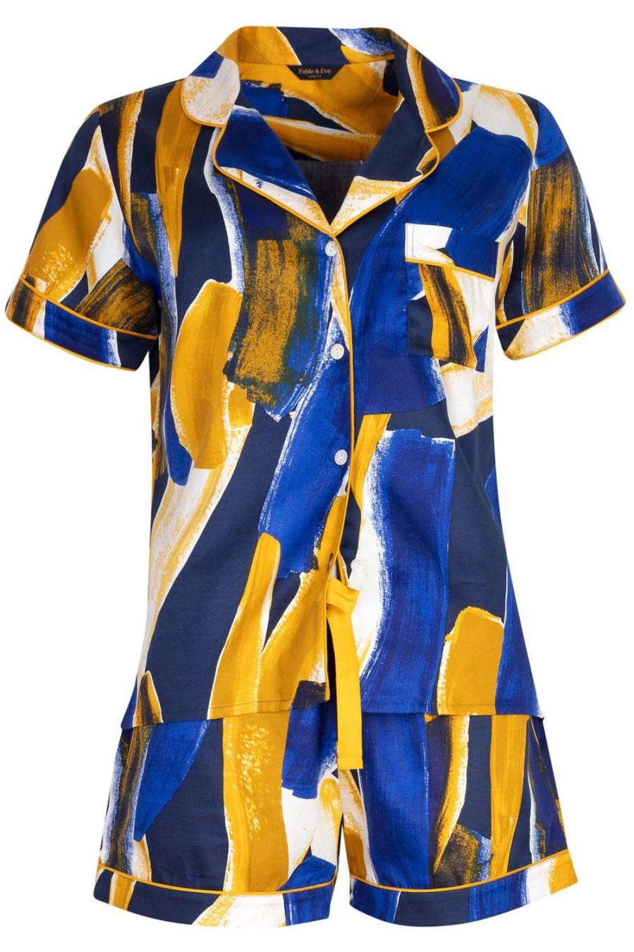 Fable & Eve Navy Chelsea Abstract Print Shorty Set - UK Size 10 | Stylish Women's Outfit