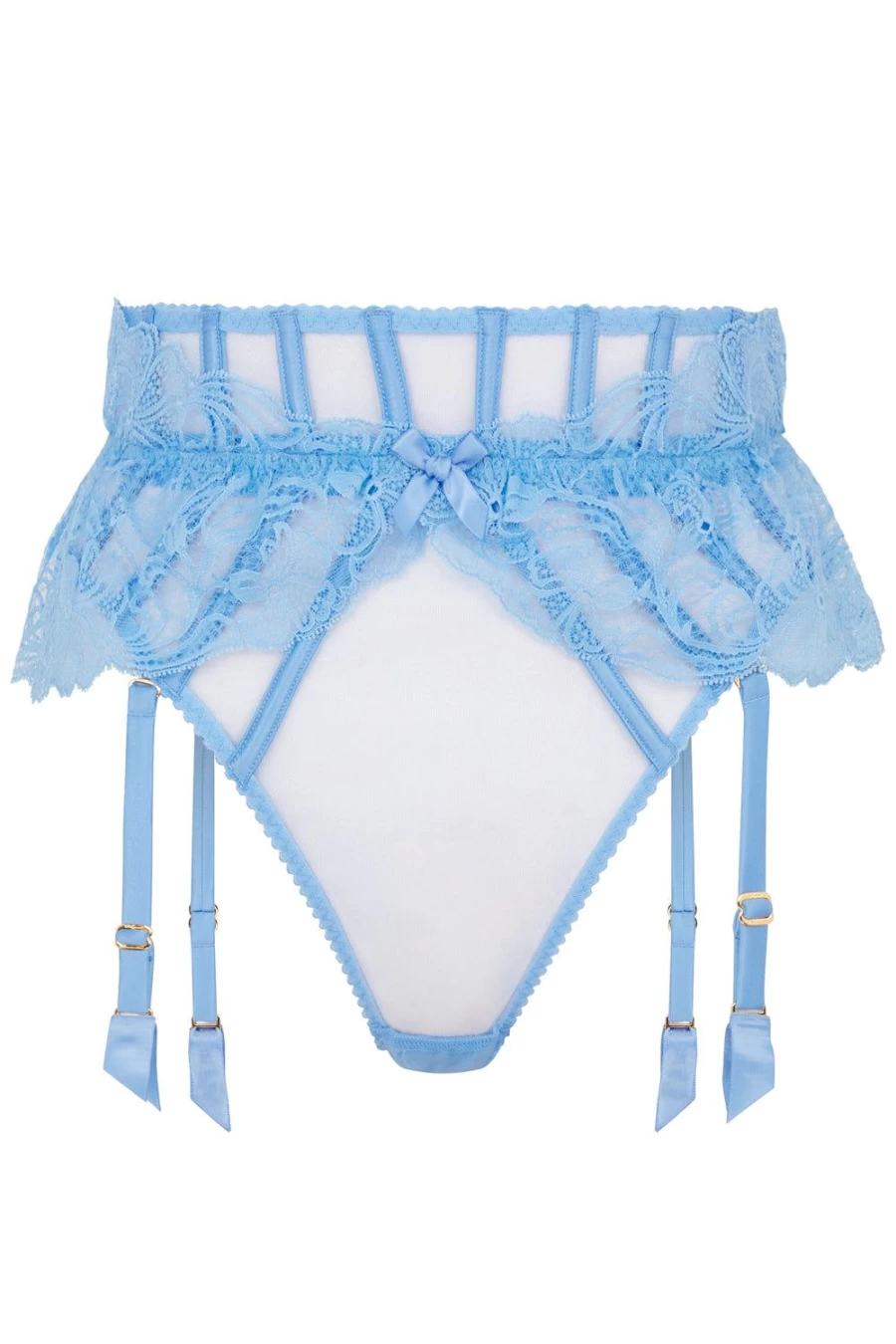 Agent Provocateur Rozlyn Suspender Thong in Cornflower Blue - Lingerie & Garter Belt