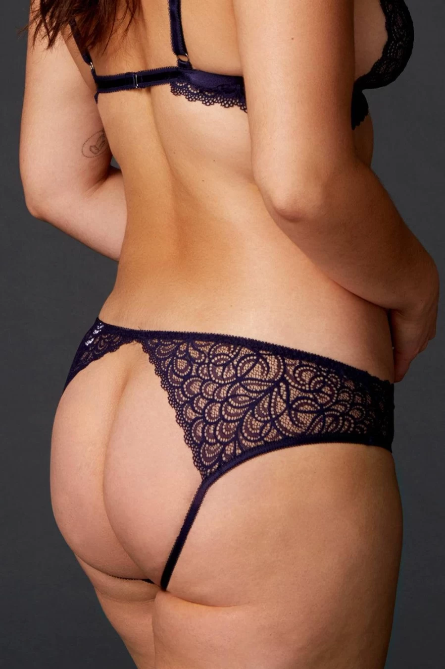 Journelle Navy Karina Naked Back Brief - Size S (UK 8-10) Women's Lingerie