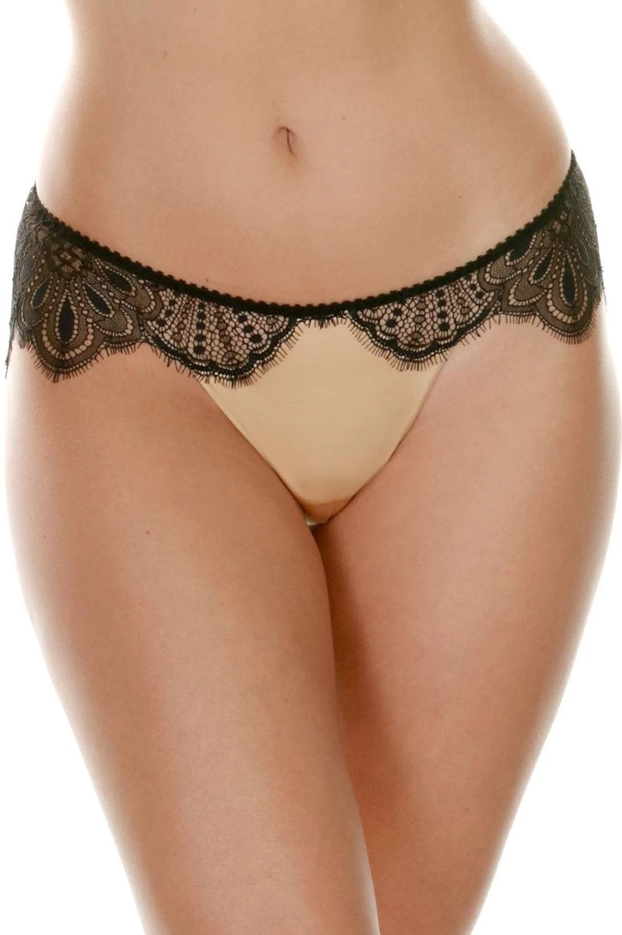 Prelude Tresor Brief - Black/Nude Luxury Underwear for Women