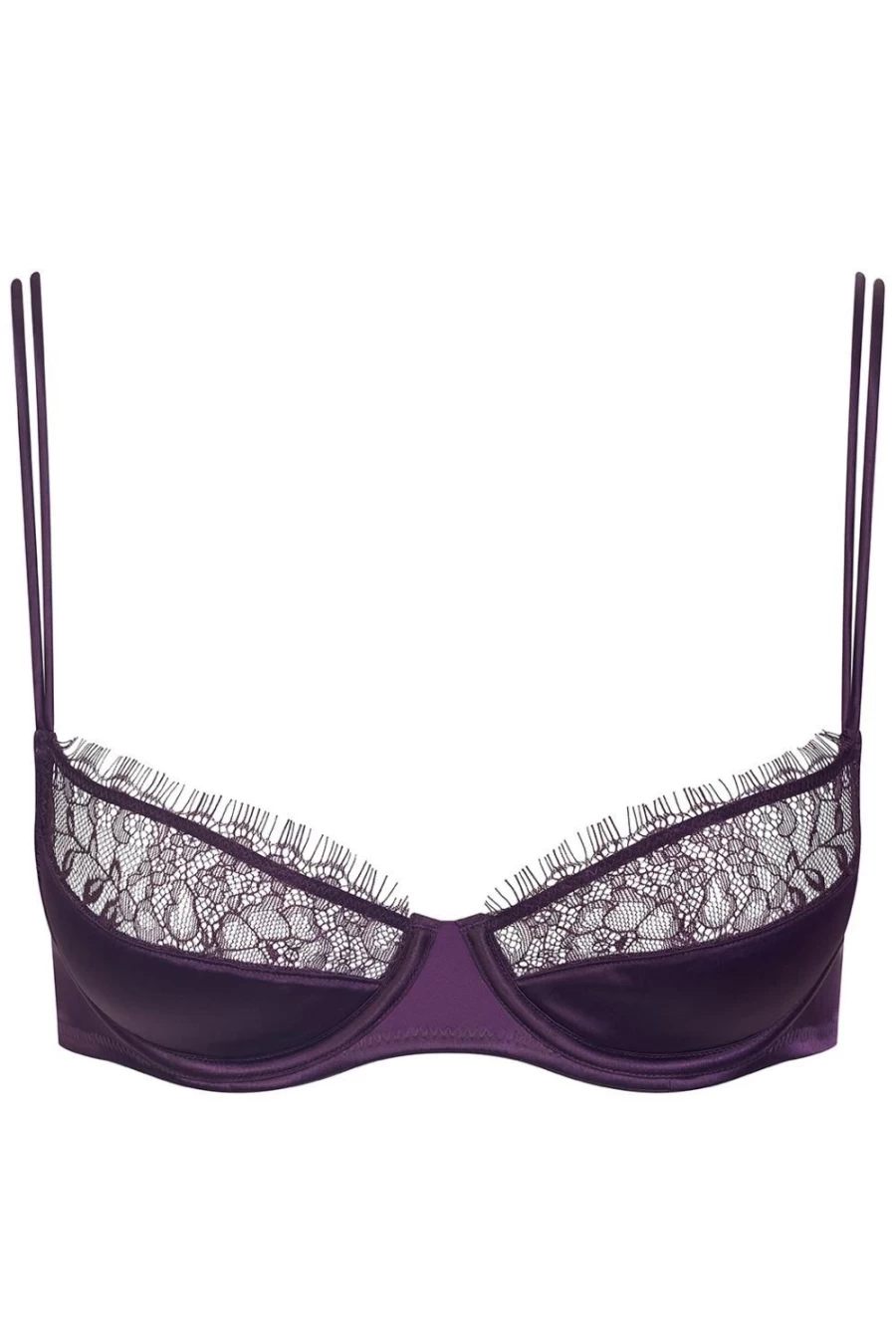 Maison Close Villa Satine Quarter Cup Bra in Purple - Luxury Lingerie