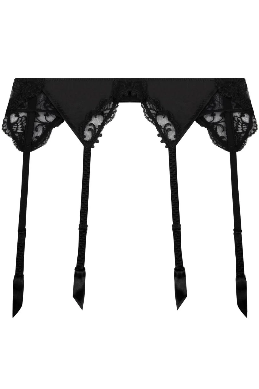 Lise Charmel Black Splendeur Soie Suspender Belt - Luxury Silk Garter Belt for Women
