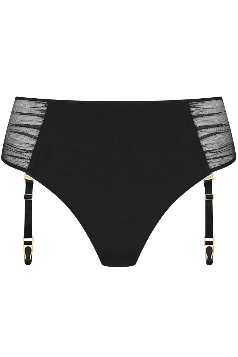Maison Close Black High Waist Openable Suspender Tanga - Nuit Fauve Collection
