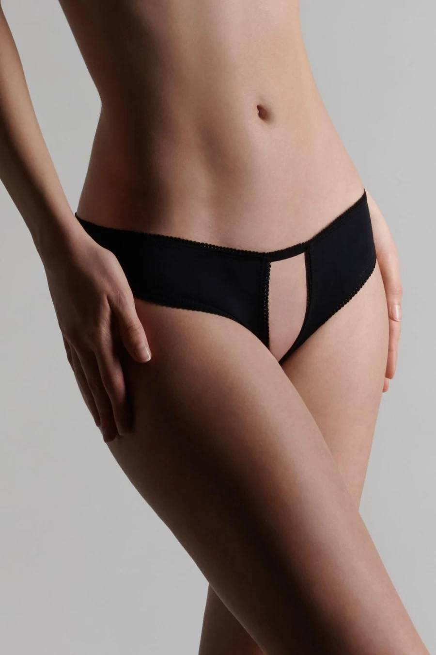 "Maison Close Le Petit Secret Open Brief Lingerie in Black"