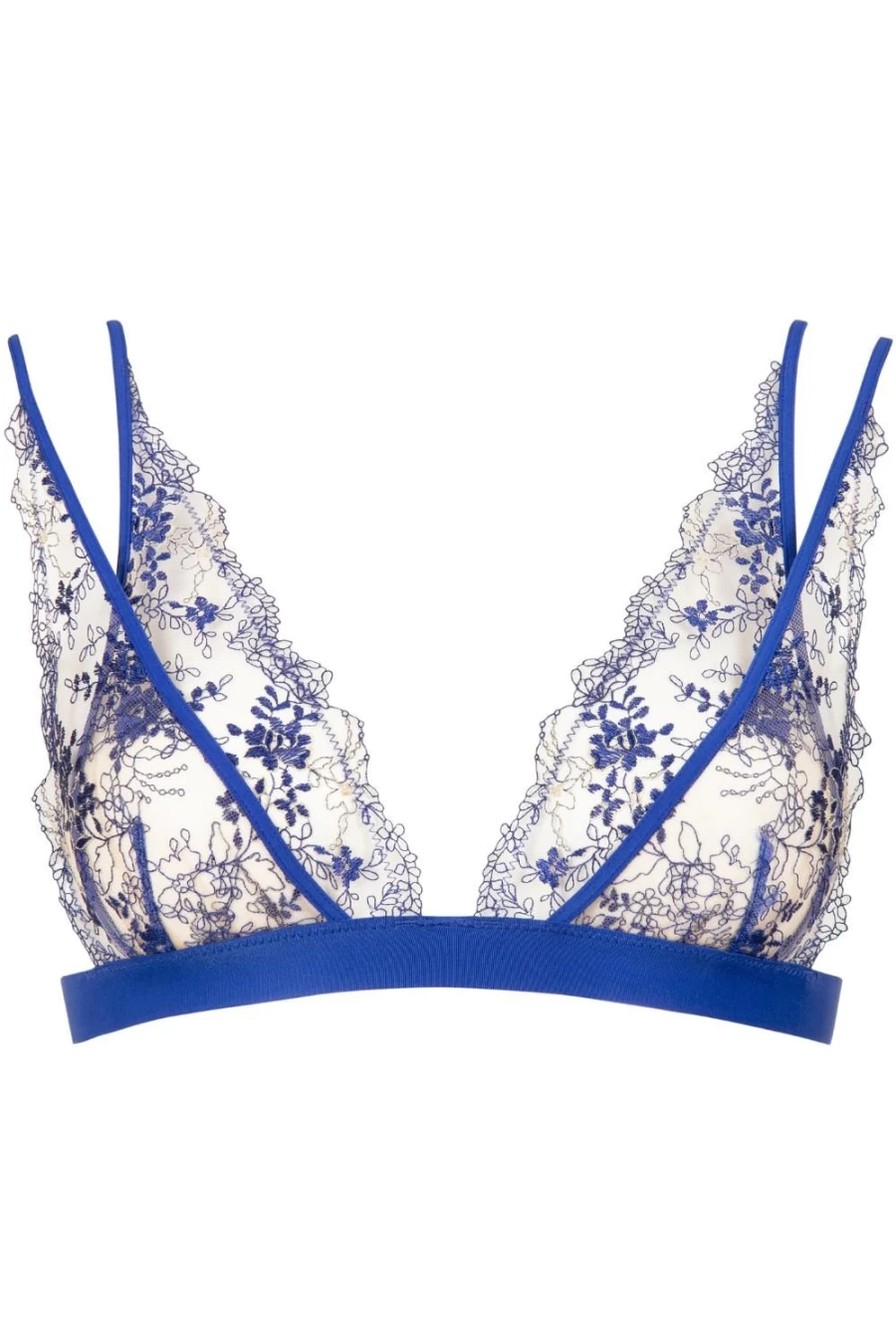 Atelier Amour Apres Minuit Triangle Bra in Nude/Ink - Lace Bralette for Women