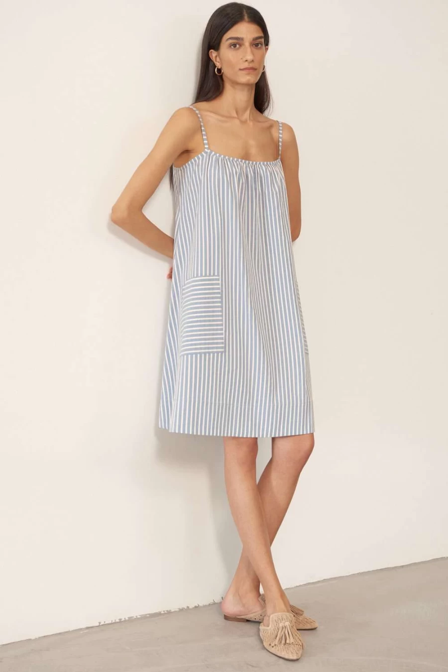Else Women's Blue/White/Saffron Hamptons Slip Dress - Elegant Sleeveless Summer Dress