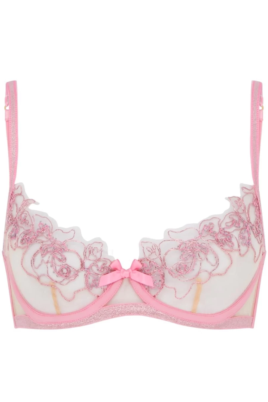 Agent Provocateur Lindie Demi Cup Plunge Underwired Bra in Dusky Pink - Lingerie for Women